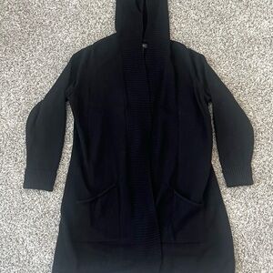 Black Hooded Cardigan